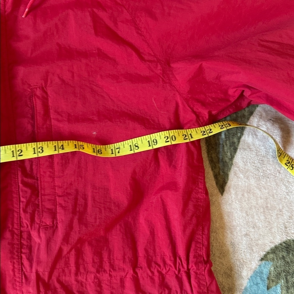 Vtg Eddie Bauer Rain Wind Jacket Mens L Red Hooded Lined Packable Lightweight - Picture 9 of 10
